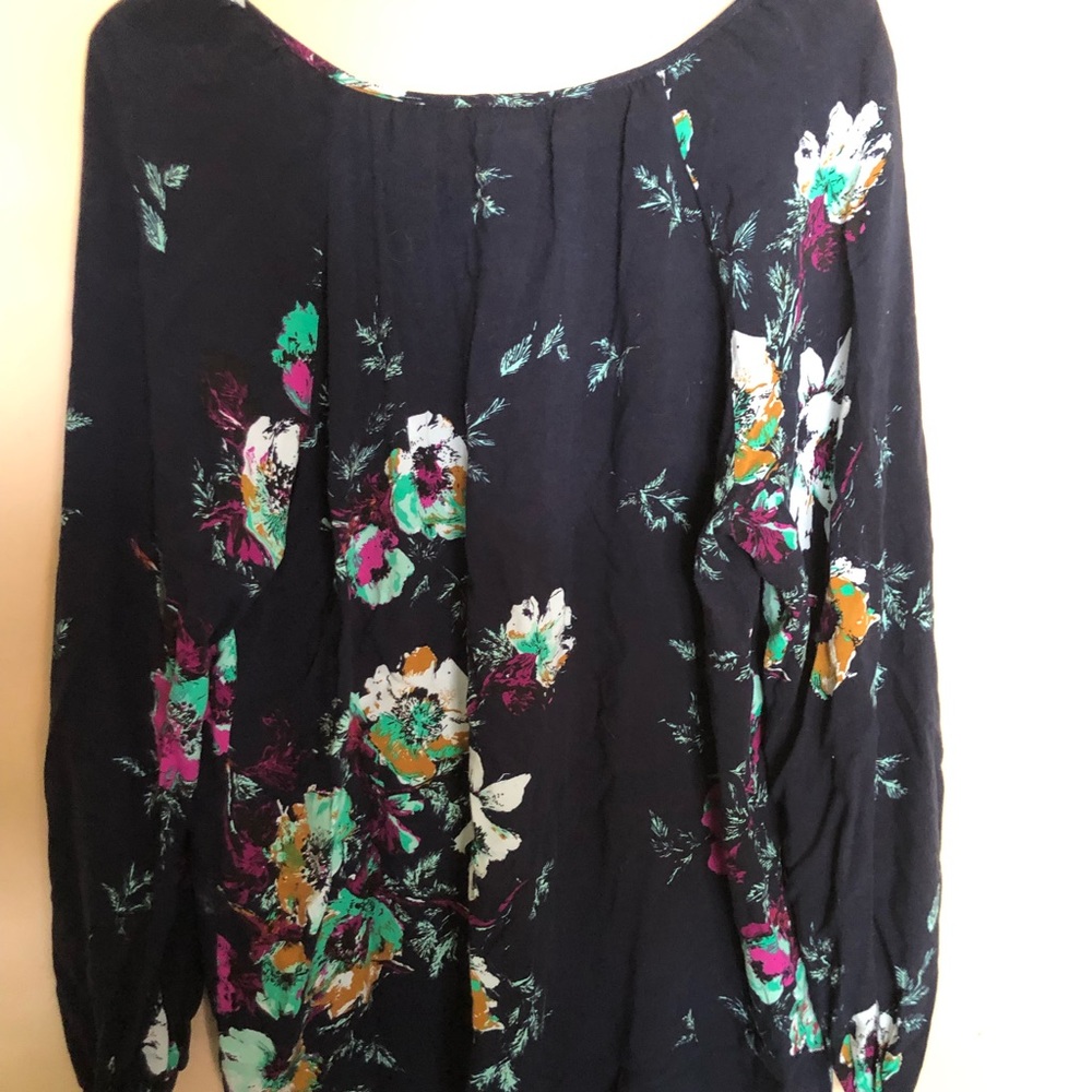 Blue floral blouse